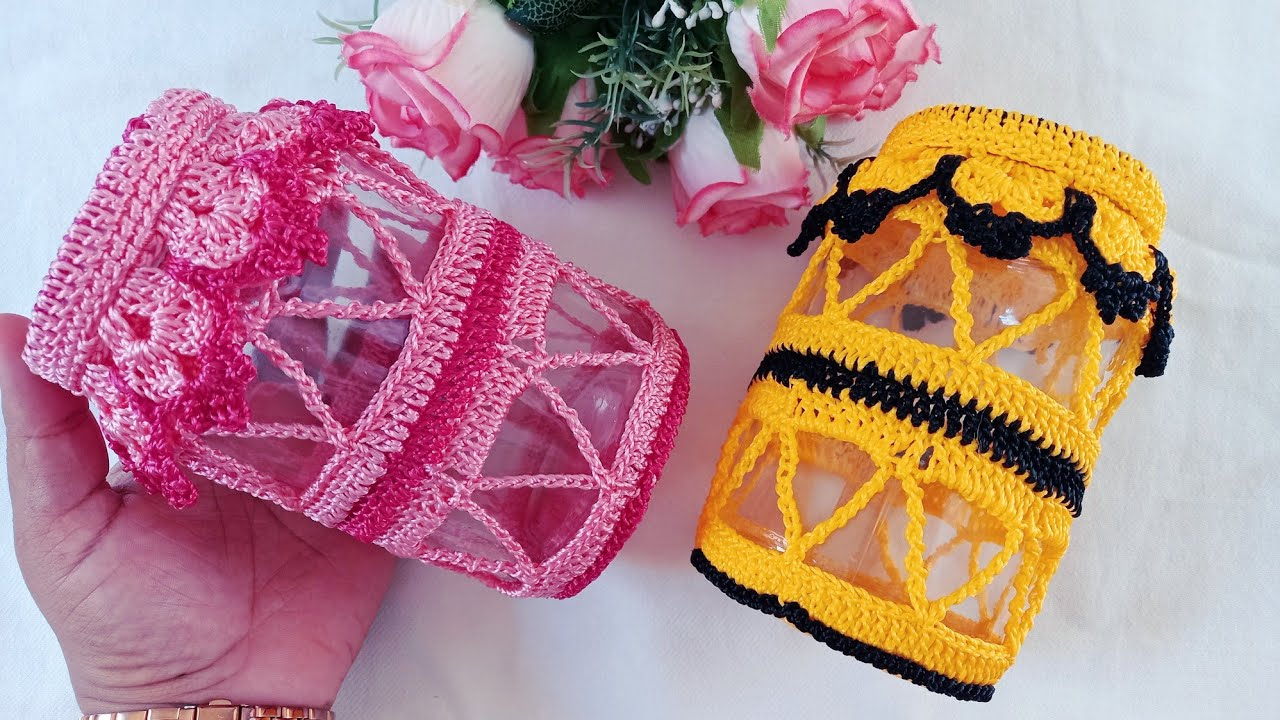 CROCHET COVER FOR GLASS POT, FAST, EASY AND ECONOMIC✅