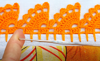 How To Create a Single row crochet hem for dish towel