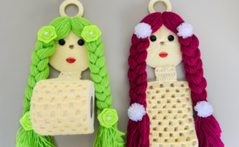 Quick and easy doll crochet toilet paper holder