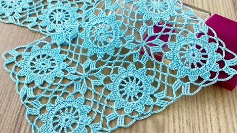 How to crochet a SQUARE CROCHET PATTERN for a Runner, Blouse, Shawl