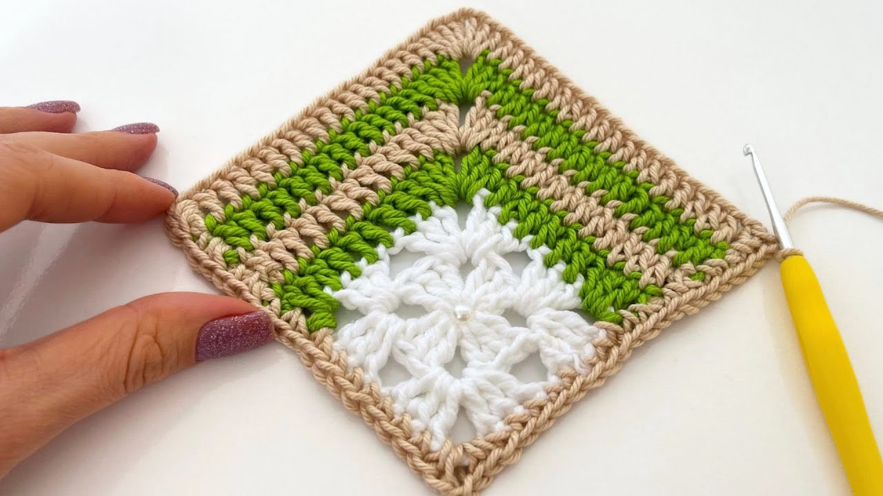 HOW TO CROCHET A DIFFERENT SQUARE AND EASY TO MAKE FOR RUG, BLANKET, BAG AND MORE