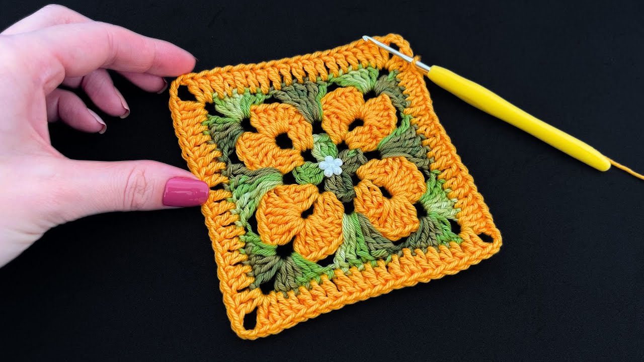 EASY AND BEAUTIFUL GRANDMA’S SQUARE | Video tutorial