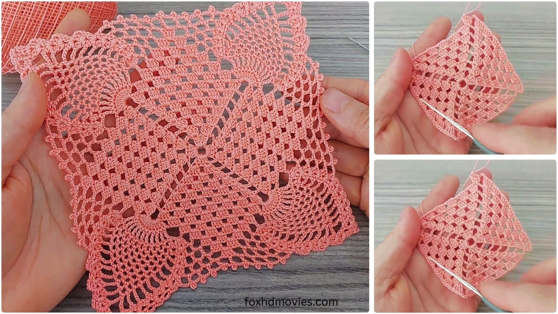 Stunning Square Floral Crochet Lace: Video Tutorial