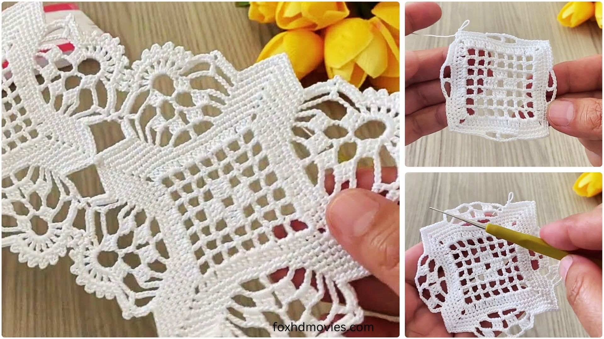 Square Motif Runner, Blouse, Shawl, Pillow Pattern