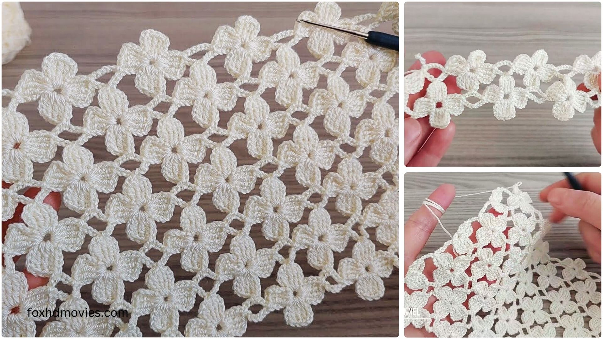 Very Easy Crochet Flower Filet Etol Shawl: Video tutorial