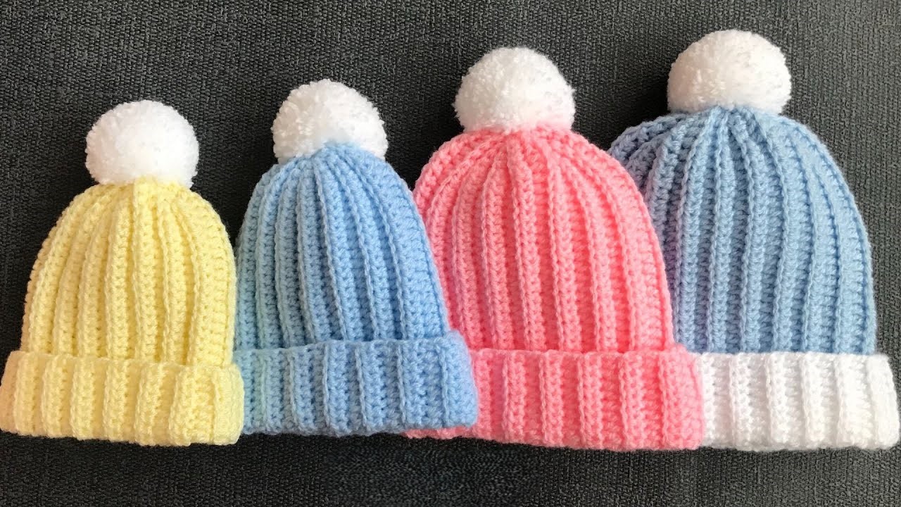 Easy & fast crochet baby hat/crochet beanie: Video tutorial