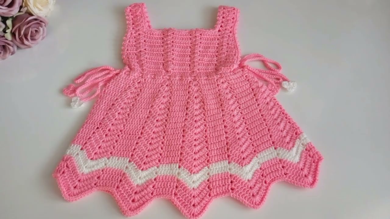 Crochet a Sweet Pink Chevron Baby Dress: Free Pattern