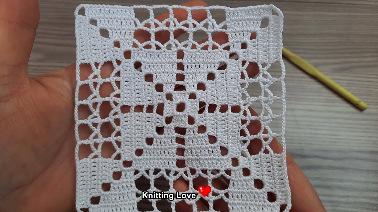 Crochet a Beautiful Lacy Square Motif: Free Pattern