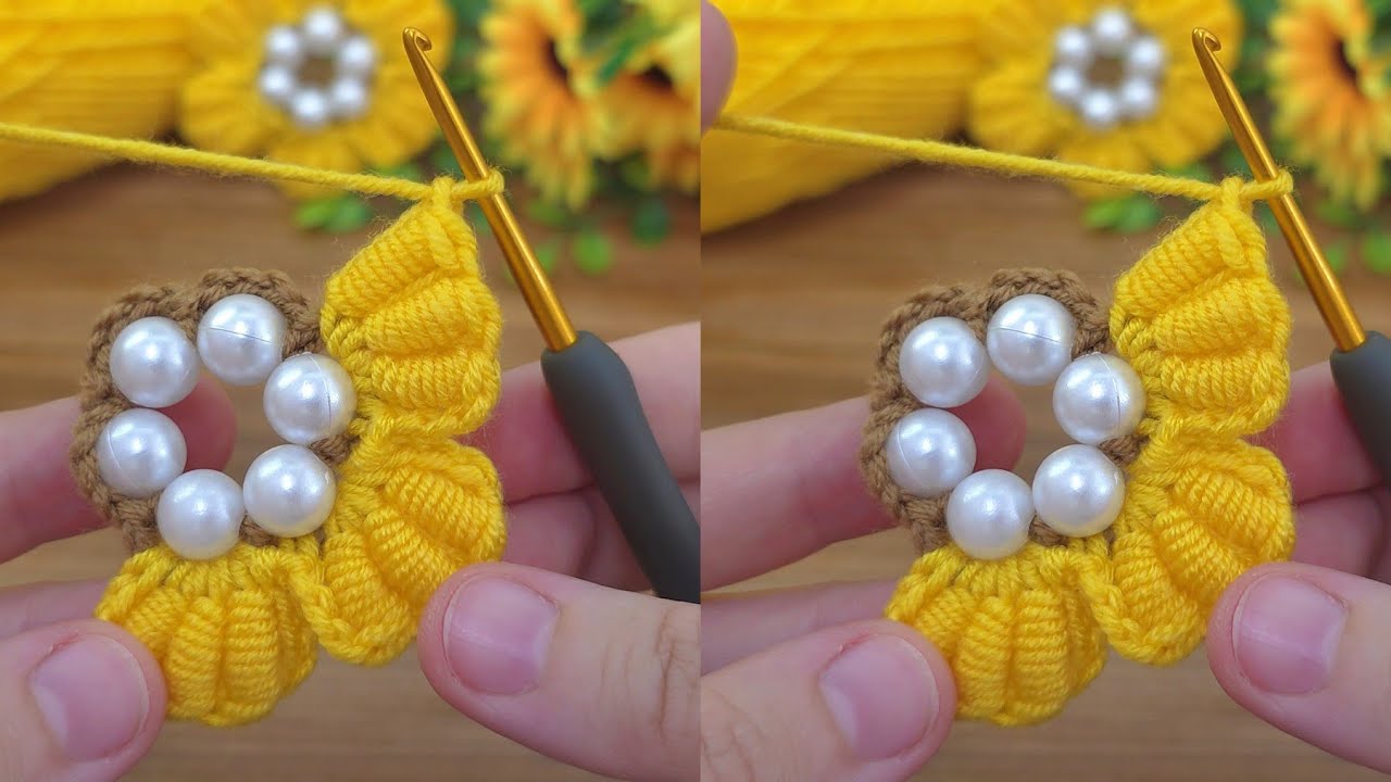 Wow!! 🌻 Crochet Sunflower Motif