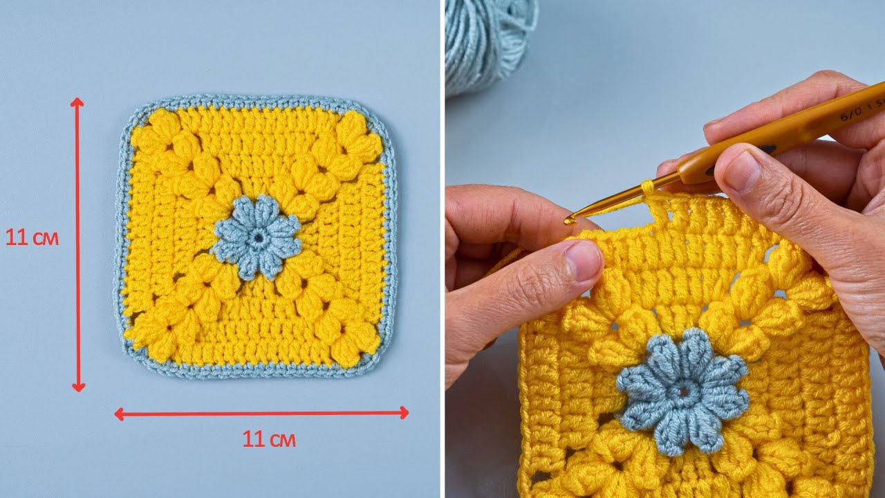 How to Crochet Wheatear Granny Square Motif Wallet🧶