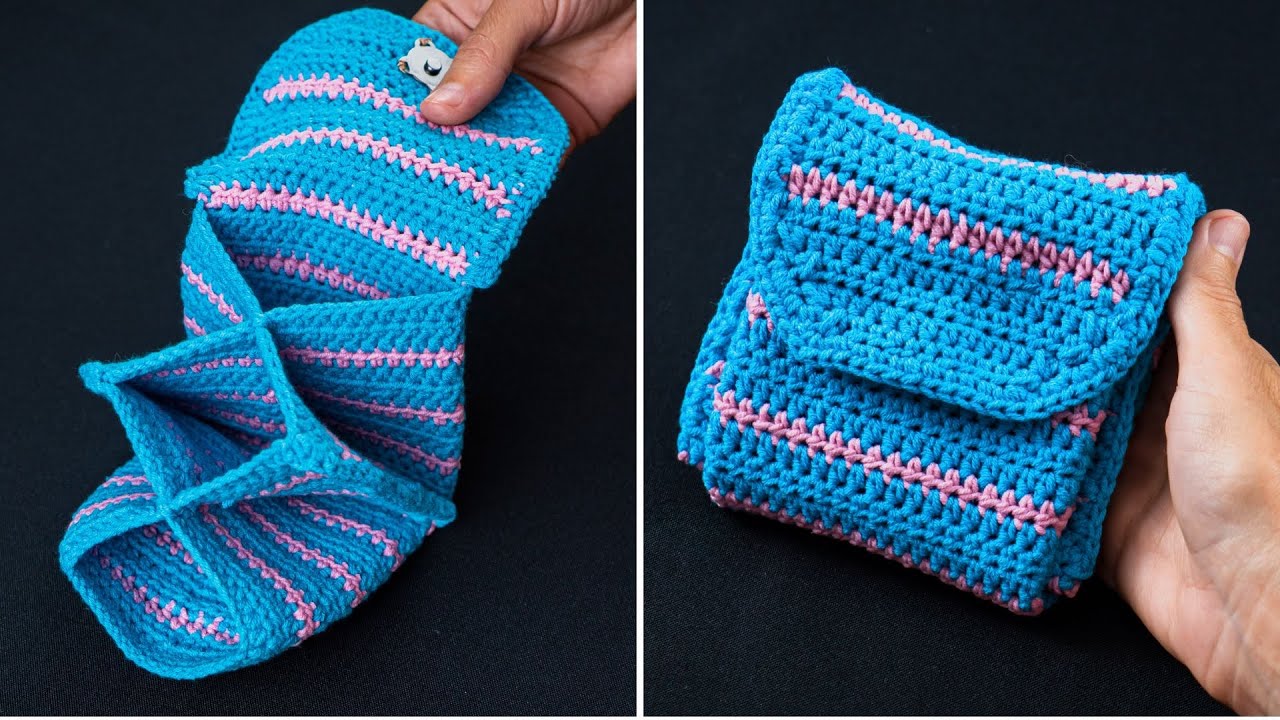 How to crochet a trifold wallet easily and quickly
